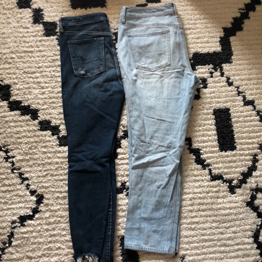 American Eagle Jeans Lot Sz 12 Skinny Jean and Boyfriend Jean